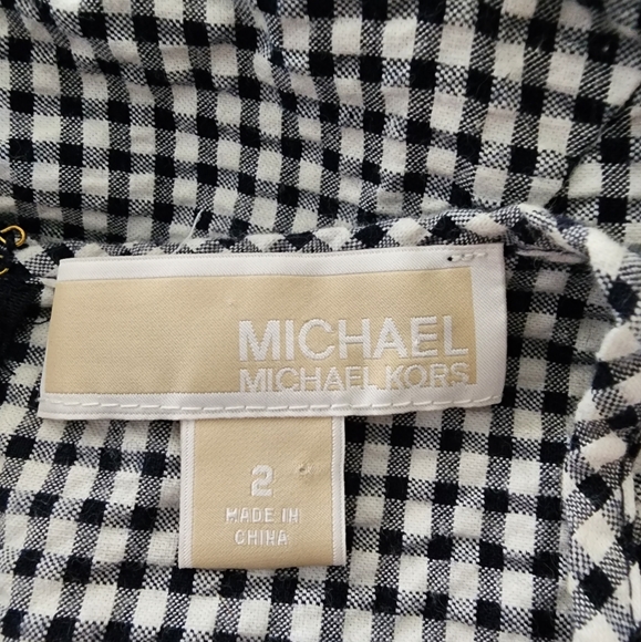 MICHAEL Michael Kors Black & White Seersucker Mixed Gingham Dress Size 2 - Picture 14 of 15